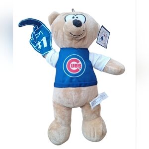 NWT Major League x Good Stuff Chicago Cubs Plush Teddy Bear #1 Foam Finger 14"